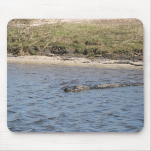 Wild Alligator at Riverbank – Florida Nature Photo Mouse Pad