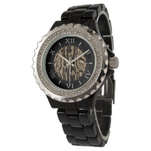 Wild Amber Fur Markings Dial Print Watch