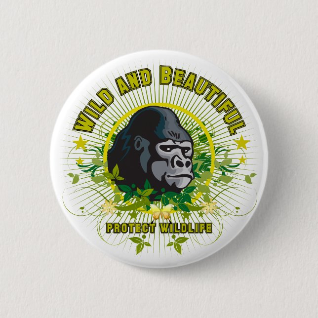 Wild and beautiful Gorilla 2 Inch Round Button (Front)