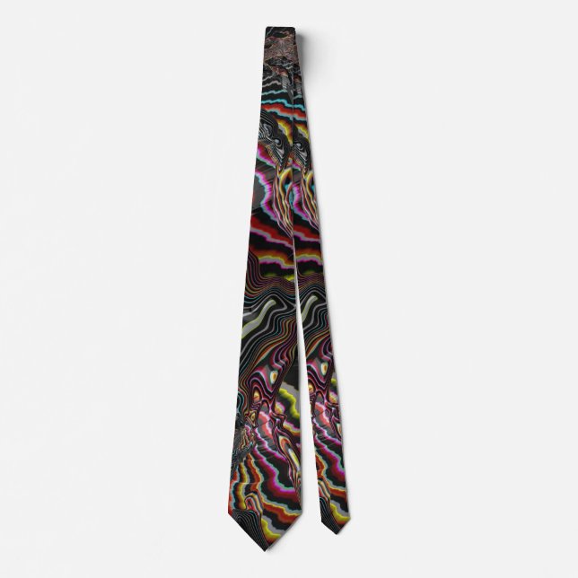 Wild and Crazy Colourful Jungle Fractal Abstract Tie (Front)