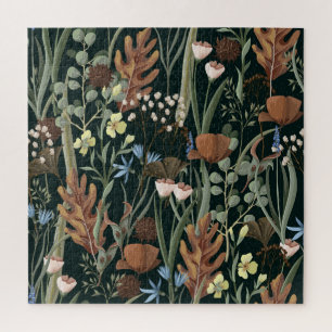 Wild and Dried Flowers Pattern. Jigsaw Puzzle