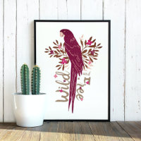 Wild and Free Ara Parrot Tropical Leaves