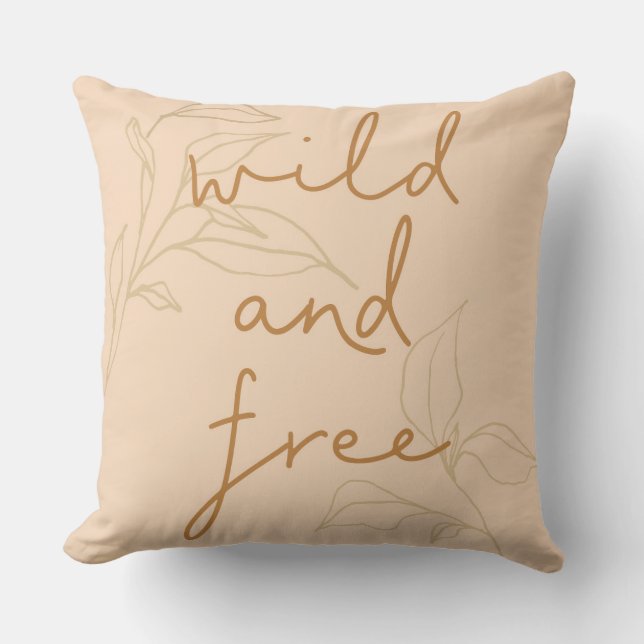Wild and Free boho dorm nursery room decor Throw Pillow (Front)