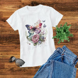 Wild And Free Butterfly Floral Wild Flowers T-Shirt<br><div class="desc">Wild And Free Butterfly Floral Wild Flowers Womens Tshirt Fashion Top features a colourful watercolor illustration of butterflies and flowers with the text "Wild and free" in modern script typography. Perfect gift for her for birthday,  Christmas,  Mother's Day and more. Designed by Evco Studio www.zazzle.com/store/evcostudio</div>