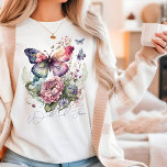 Wild And Free Butterfly Floral Wild Flowers Tri-Blend Shirt<br><div class="desc">Wild And Free Butterfly Floral Wild Flowers Womens Tshirt Fashion Top features a colourful watercolor illustration of butterflies and flowers with the text "Wild and free" in modern script typography. Perfect gift for her for birthday,  Christmas,  Mother's Day and more. Designed by Evco Studio www.zazzle.com/store/evcostudio</div>
