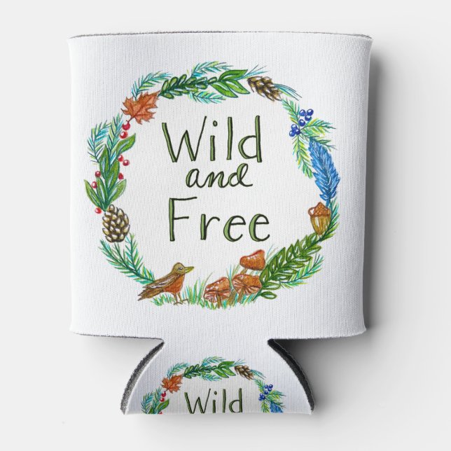 Wild and Free Can Cooler (Front)