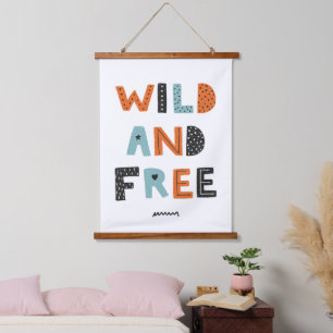 Wild and Free   Doodle Letters Hanging Tapestry