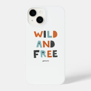 Wild and Free   Doodle Letters iPhone 14 Case