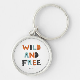Wild and Free Doodle Letters Keychain