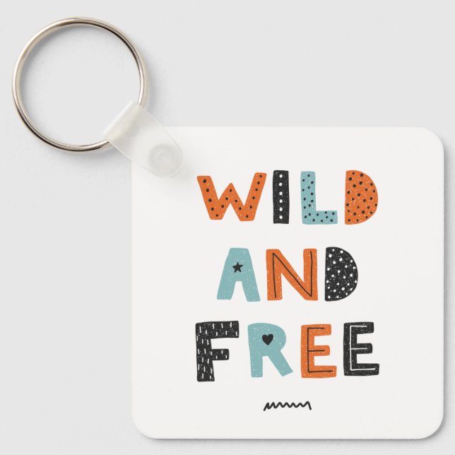 Wild and Free | Doodle Letters Keychain (Front)