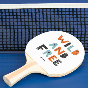 Wild and Free   Doodle Letters Ping Pong Paddle