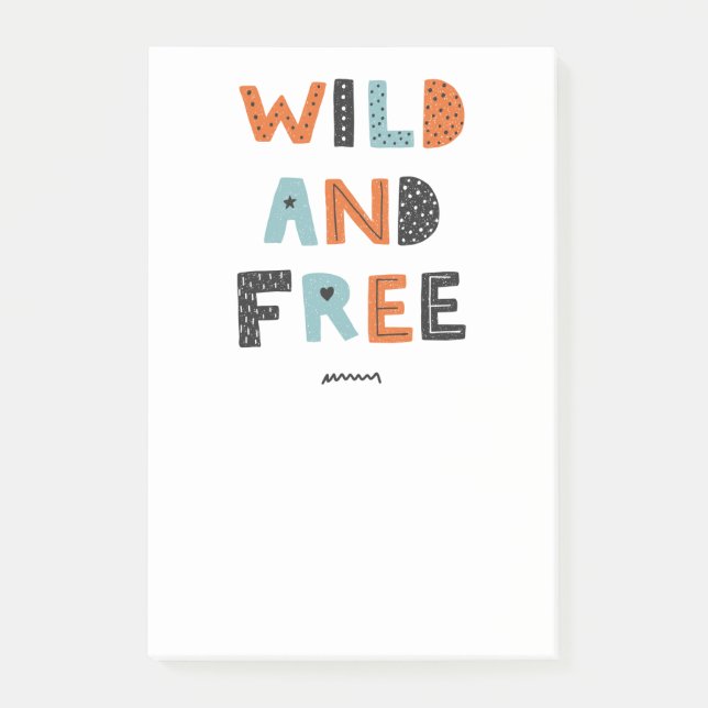 Wild and Free | Doodle Letters Post-it Notes (Front)