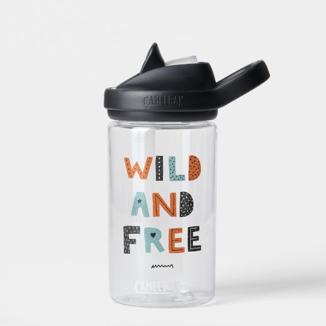 Wild and Free | Doodle Letters Water Bottle (Left)