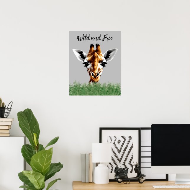 Wild And Free Giraffe Poster (Home Office)