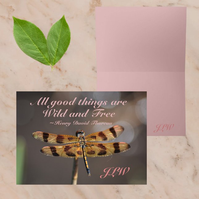 Wild and Free Golden Dragonfly Note Card (Creator Uploaded)