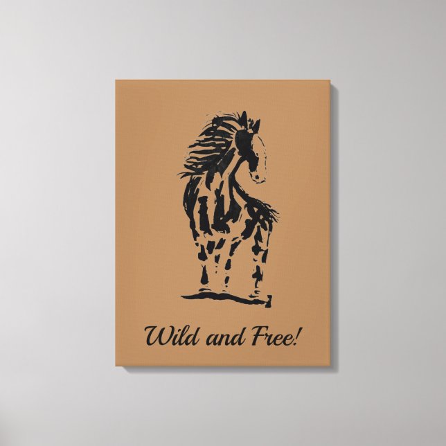 Wild and Free Horse Premium Wrapped Canvas (Gloss) (Front)
