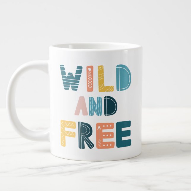 Wild and Free Large Coffee Mug (Left)