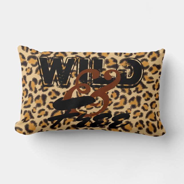 Wild and Free -Leopard Print Lumbar Pillow (Front)