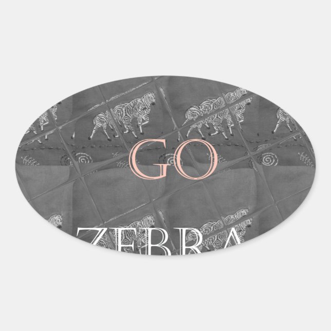 Wild and Free Let's Go!: A Zebra's Journey Oval Sticker (Front)