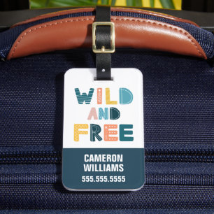 Wild and Free Luggage Tag