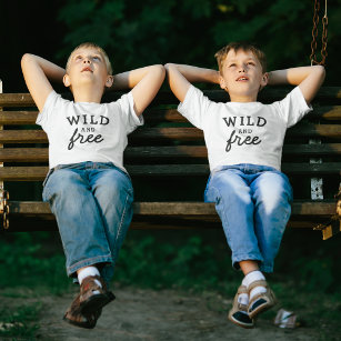 Wild and Free   Modern Minimalist Trendy Stylish T-Shirt