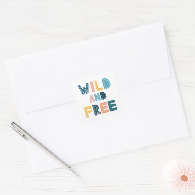 Wild and Free Square Sticker (Envelope)