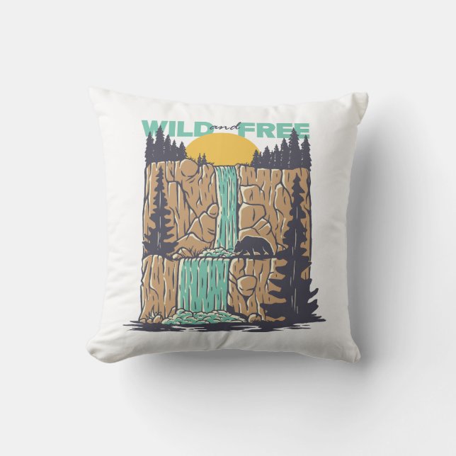 Wild and Free Throw Pillow (Front)