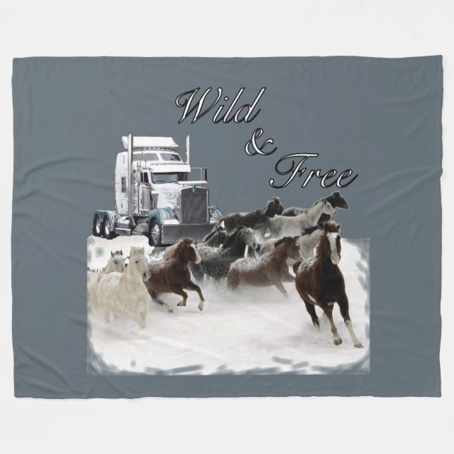 Wild and Free Trucker's Bunk Fleece Blanket (Front (Horizontal))
