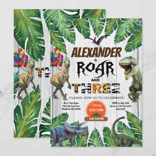 Wild and Three 3rd birthday invitation safari
