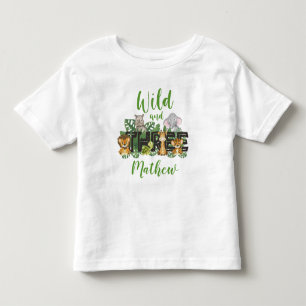 Wild and Tree 3rd Safari Birthday Jungle Animals T Toddler T-shirt