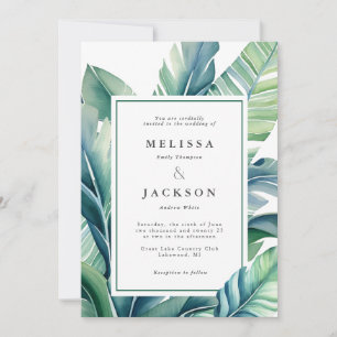 Wild and Tropical Leaves Exotic Foliage  Invitation