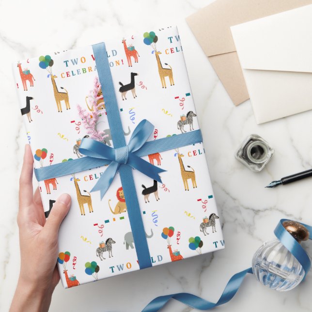 Wild and Whimsical 2nd Birthday Wrapping Paper (Gifting)