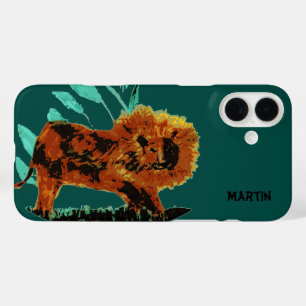 Wild Animal Art Lion Personalised iPhone 16 Plus Case