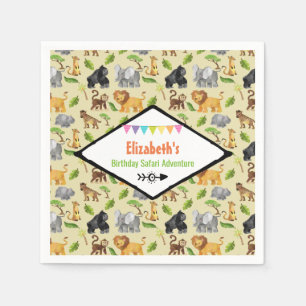 Wild Animal Birthday Safari Adventure Napkin