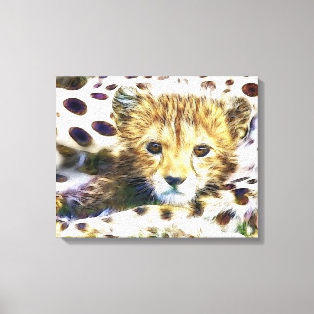 Wild Animal Cheetah Cub Wrapped Canvas (Front)