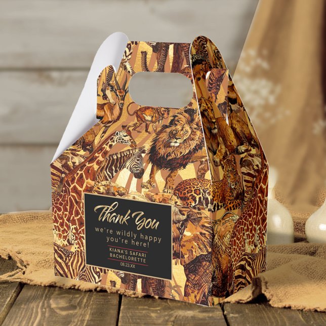 Wild Animal Collage Bachelorette Thank You ID1149 Favor Box (Creator Uploaded)