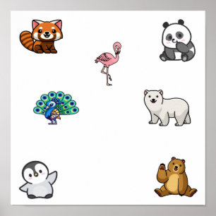 Wild animal collection poster