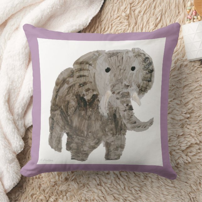 Wild Animal Elephant Art Throw Pillow (Blanket)
