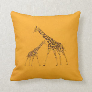 Wild Animal Giraffe Picture Throw Pillow