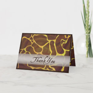 Wild Animal Giraffe Thank You Card