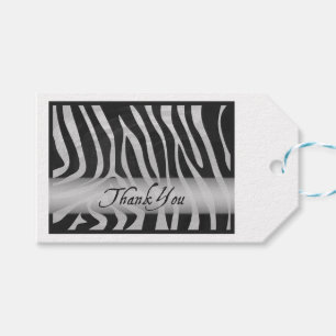 Wild Animal Grey Pattern Thank You Gift Tags