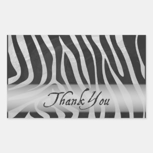 Wild Animal Grey Pattern Thank You Sticker