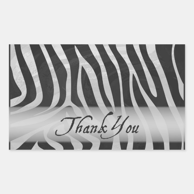 Wild Animal Grey Pattern Thank You Sticker (Front)