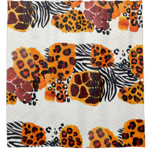 Wild animal mix seamless pattern. Jaguar, leopard,