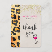 Wild Animal Pattern Bachelorette Party Thank You