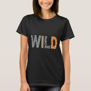 Wild Animal Pattern Giraffe Wolf Leopard Zebra Ani T-Shirt