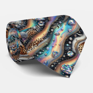 Wild Animal Print Opal Spotted Neck Tie