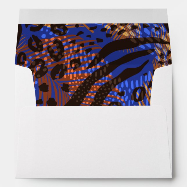 Wild Animal Print Pattern Lined Envelope (Back (Bottom))