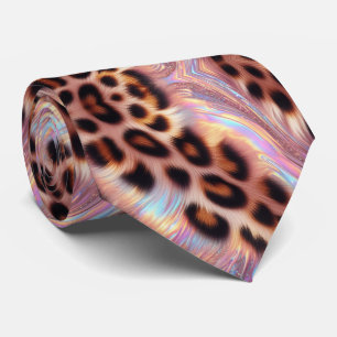 Wild Animal Print Pink Opal Spotted Neck Tie