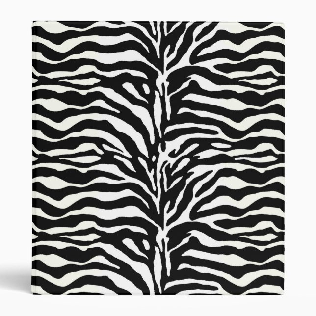 Wild Animal Print, Zebra in Black and White Binder (Front)